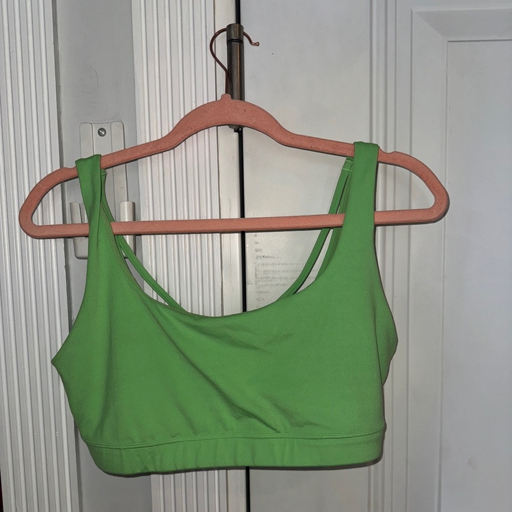 LIME GREEN ATHLETA SPORTS BRA | LARGE D-DD STRAPPY RUNNING BRA